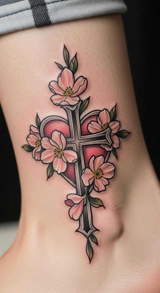 24 Stunning Heart Cross Tattoo Ideas to Inspire Meaningful Ink ...
